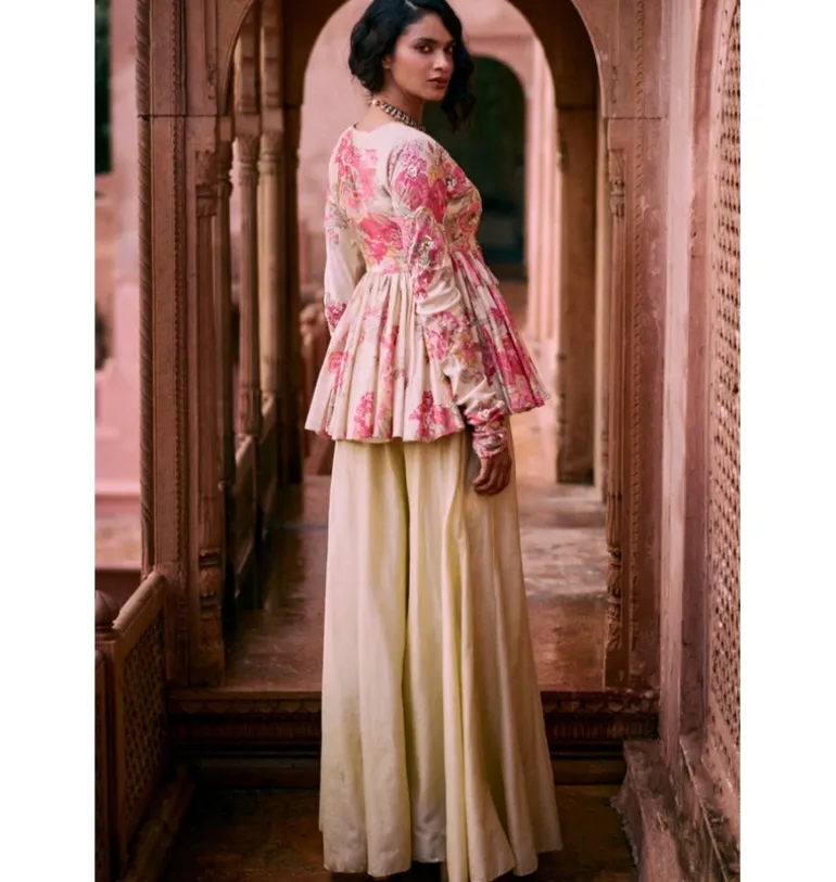 Pink Modern Peplum Set