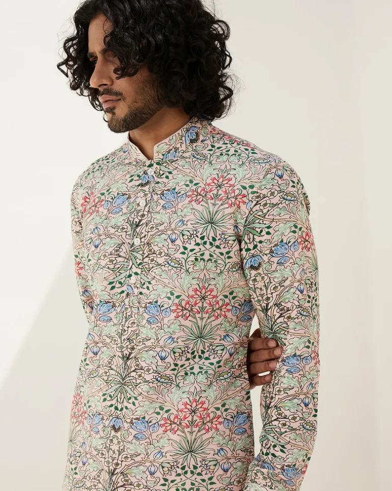 Pink Mosaiq Garden Kurta Set