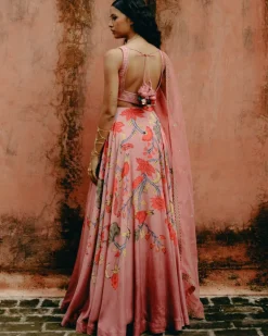 Pink Ombre Printed Lehenga Set