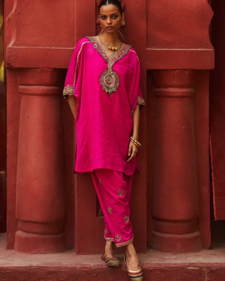 Pink Short Kurta Set
