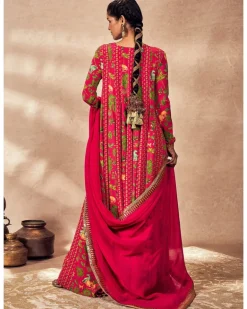 Pink Tropical Rhapsody Anarkali Set