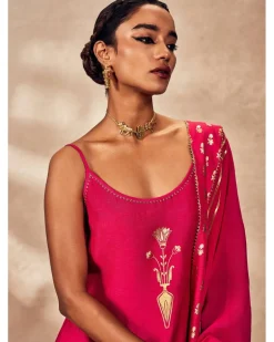 Pink Tropical Rhapsody Sharara Set