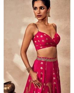 Pink Whispering Lily Lehenga Set