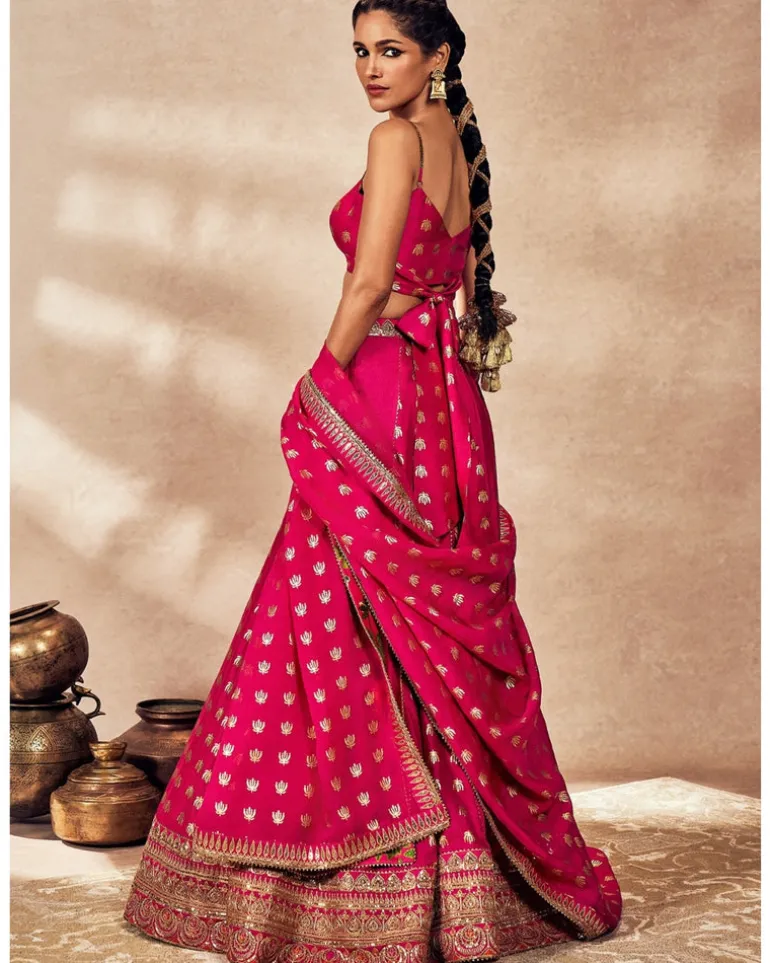 Pink Whispering Lily Lehenga Set