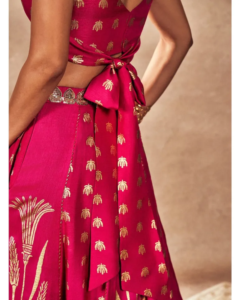Pink Whispering Lily Lehenga Set