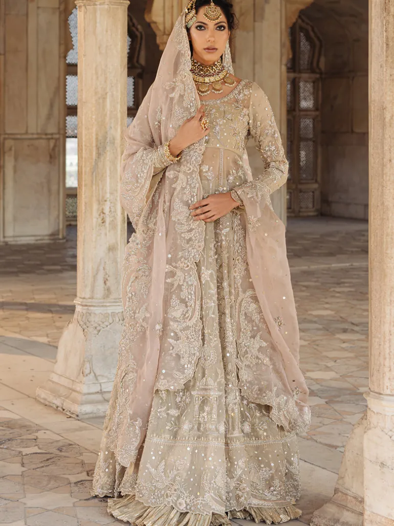 Pishwas Crushed Lehenga Set