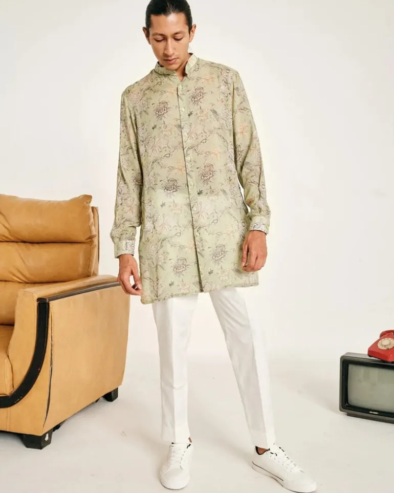 Pista Gulfam Malai Cotton Kurta Pajama Set