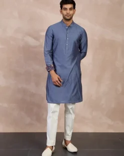 Plain Chanderi Silk Straight Kurta Set