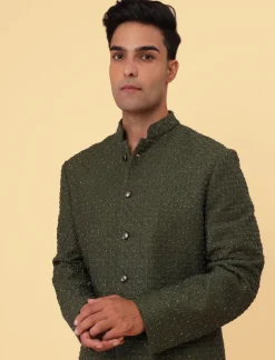 Plant Highlighted Sherwani Set