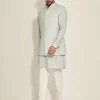 Plant Thread Two-Tone Koti-Kurta Set