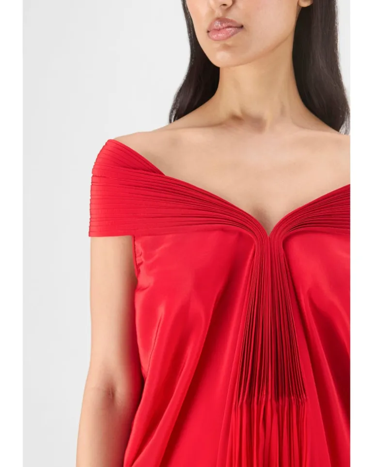 Pleated Cowl Dress