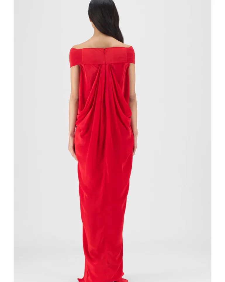 Pleated Cowl Dress