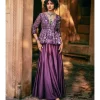 Plum Chiniya Silk Pant Set