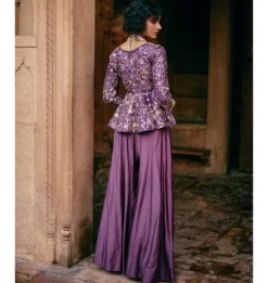 Plum Chiniya Silk Pant Set