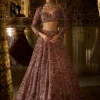 Plum Crystal Lehenga Set