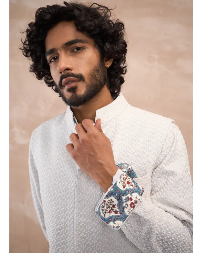 Powder Blue Inara 3.0 Straight Nehru Jacket Set