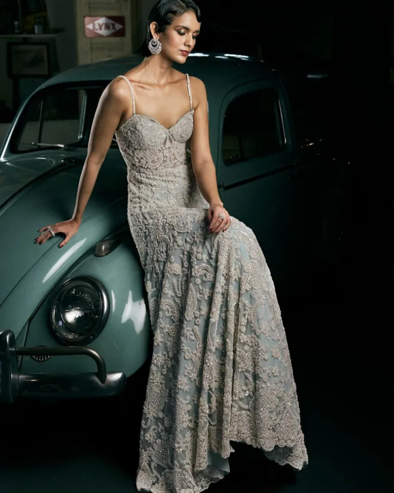 Powder Blue Pearl Gown