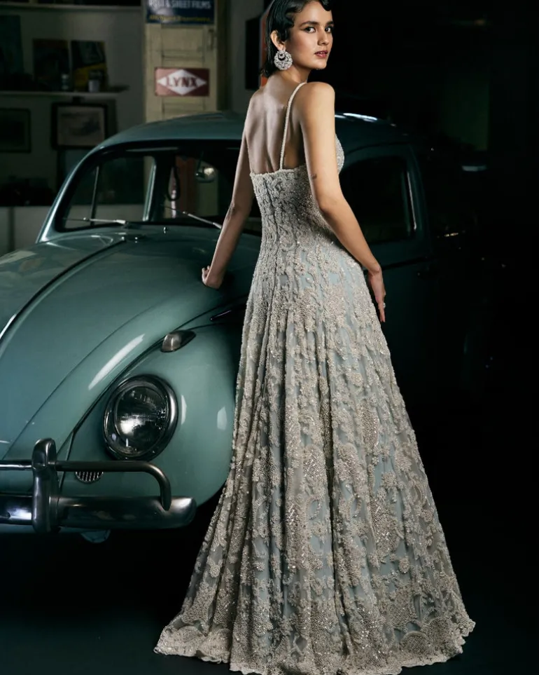 Powder Blue Pearl Gown