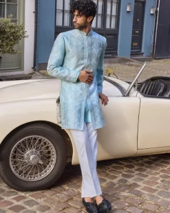 Powder Blue Sherwani Set
