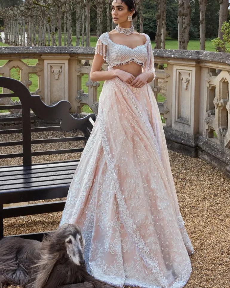 Powder Peach Peal Lehenga Set