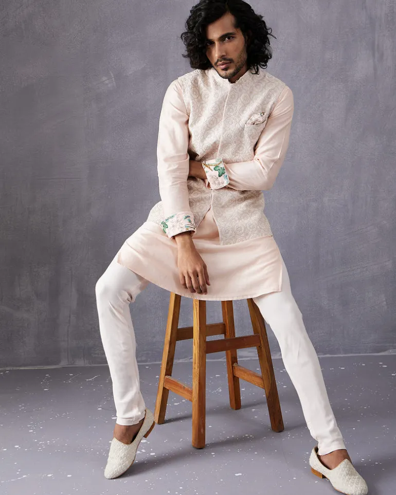 Powder Pink Dori Kurta Set