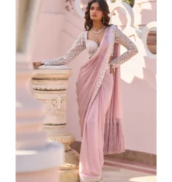 Powder Pink Draped Dori Sari