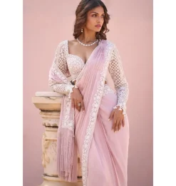 Powder Pink Draped Dori Sari
