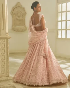 Powder Pink Floral Lehenga Set