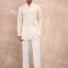 Powder Pink Half Moon Aari Kurta Shirt Set