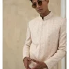 Powder Pink Half Moon Dori Bandhgala Set
