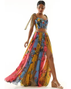 Printed Corset Top & Skirt Set