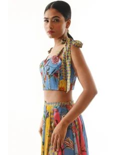 Printed Corset Top & Skirt Set