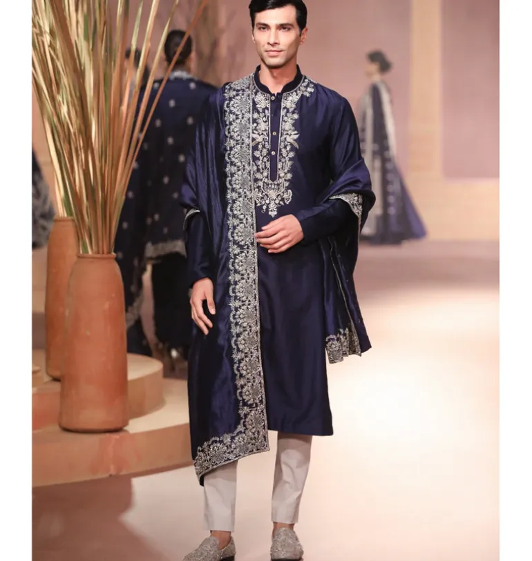 Purple Silk Kurta Set