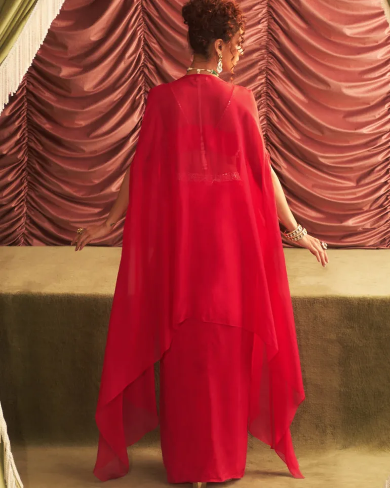 Radha Cape & Draped Skirt Set