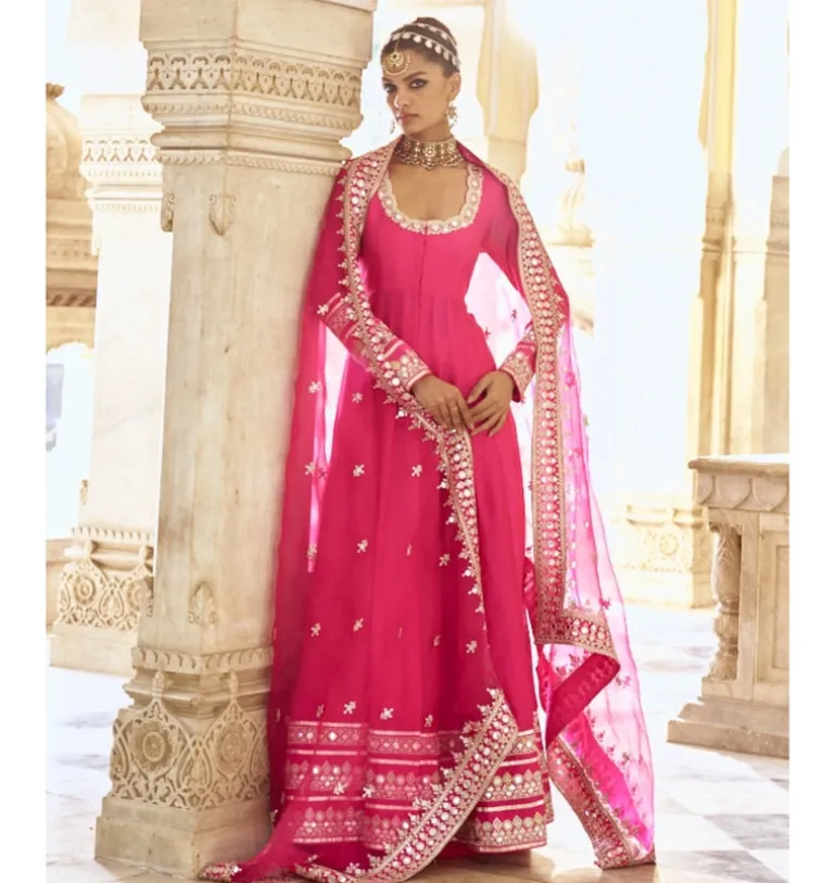 Rani Pink Srivani Anarkali Set