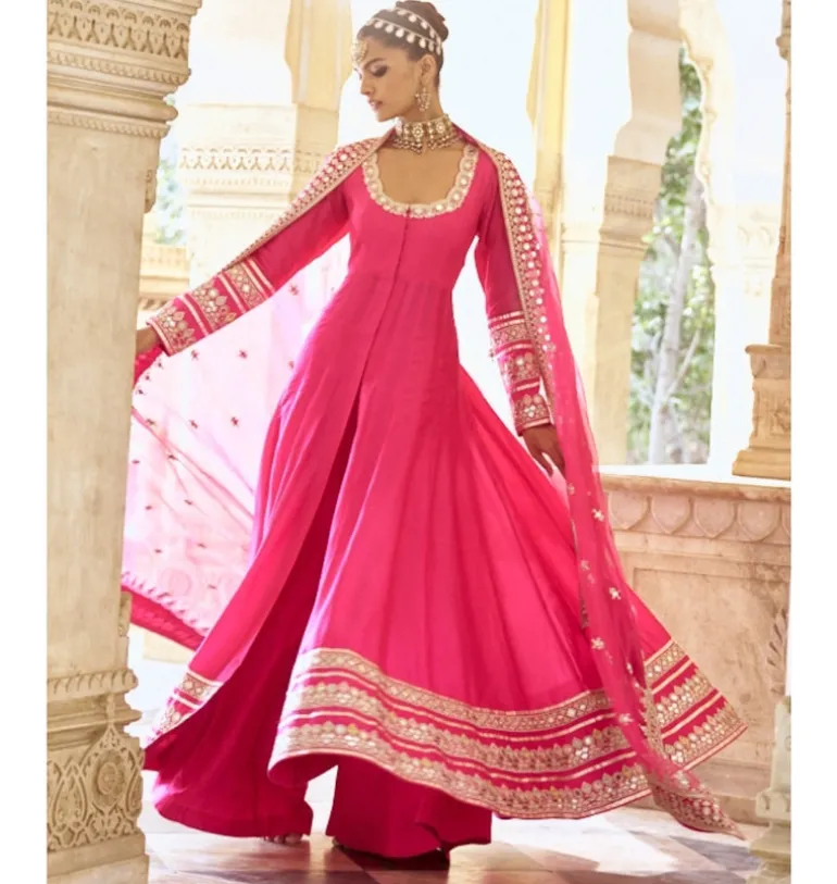 Rani Pink Srivani Anarkali Set