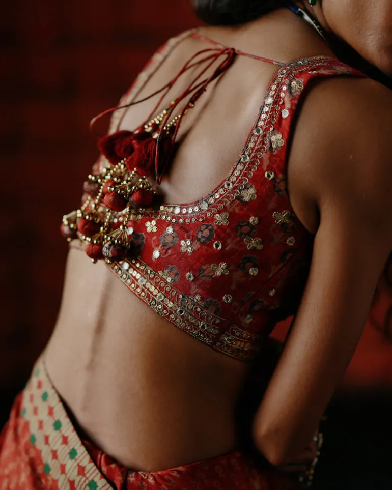 Raspberry Sari Set