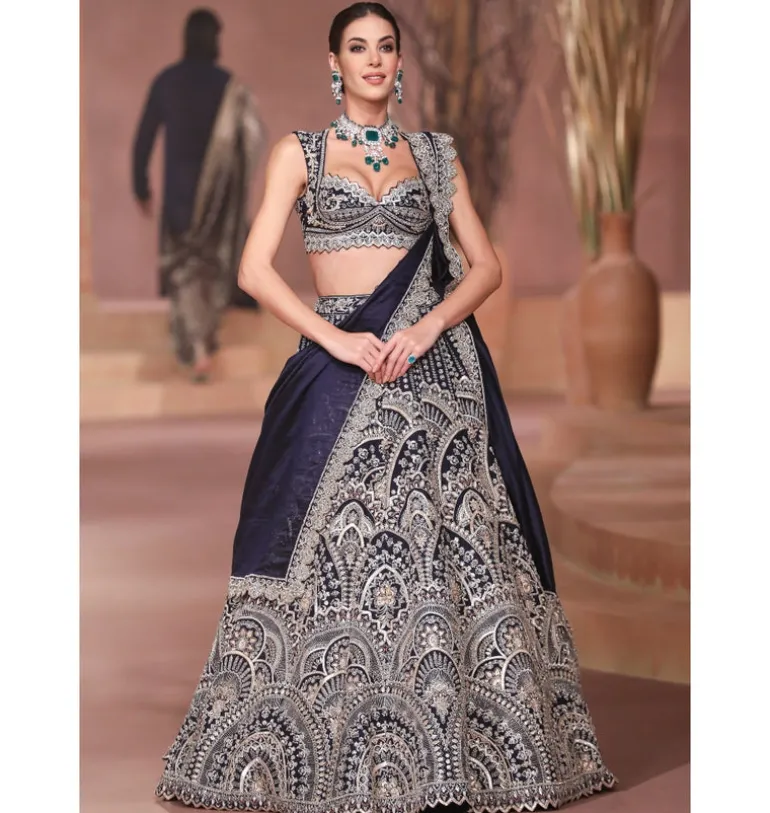 Raw Silk Jayanti Lehnega Set
