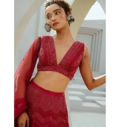 Red Alisha Skirt Set