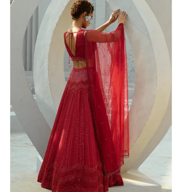 Red Alisha Skirt Set