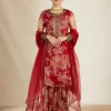 Red Floral Kurti Set