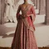 Red Lehenga With Embroidered Jaal