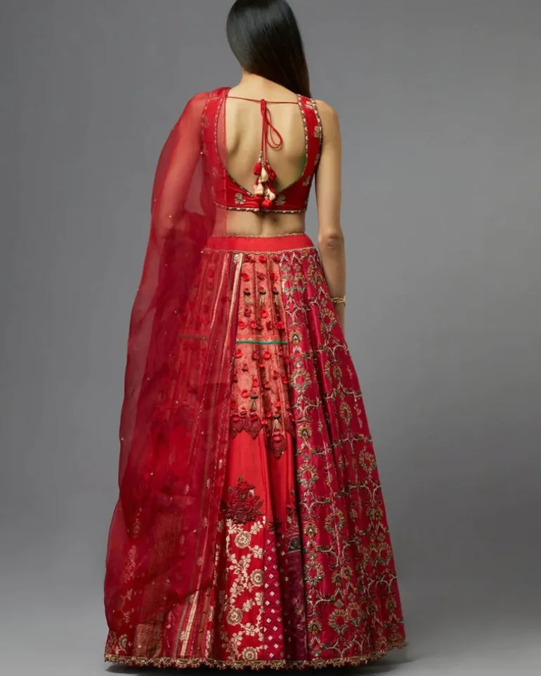 Red Silk Lehenga Set