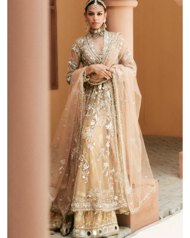 Regal Gold Hued Angrakha Set