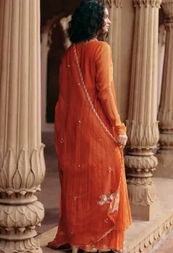 Resplendent Orange Anarkali Set