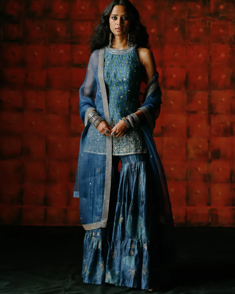 Rima Indigo Sharara Set