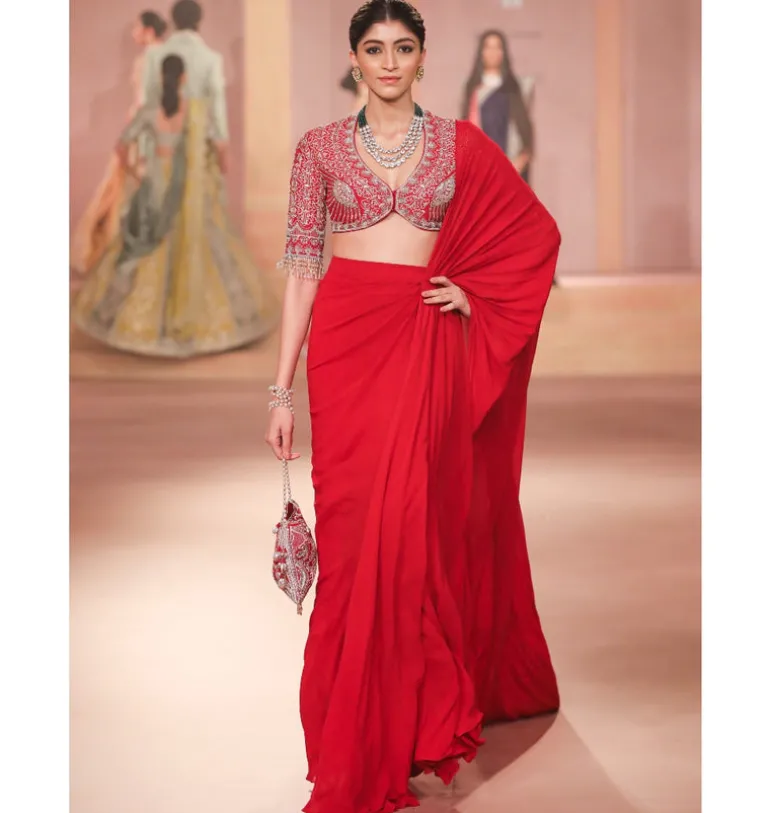 Rivanya Pre-Draped Sari Set