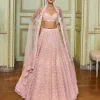 Rose Gold Pearl Drop Lehenga Set