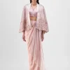 Rose Metallic Organza Cape & Skirt Set
