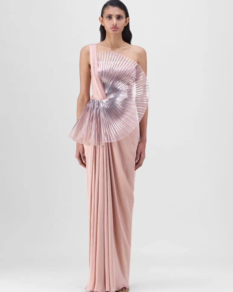 Rose Metallic Sun Ray Gown